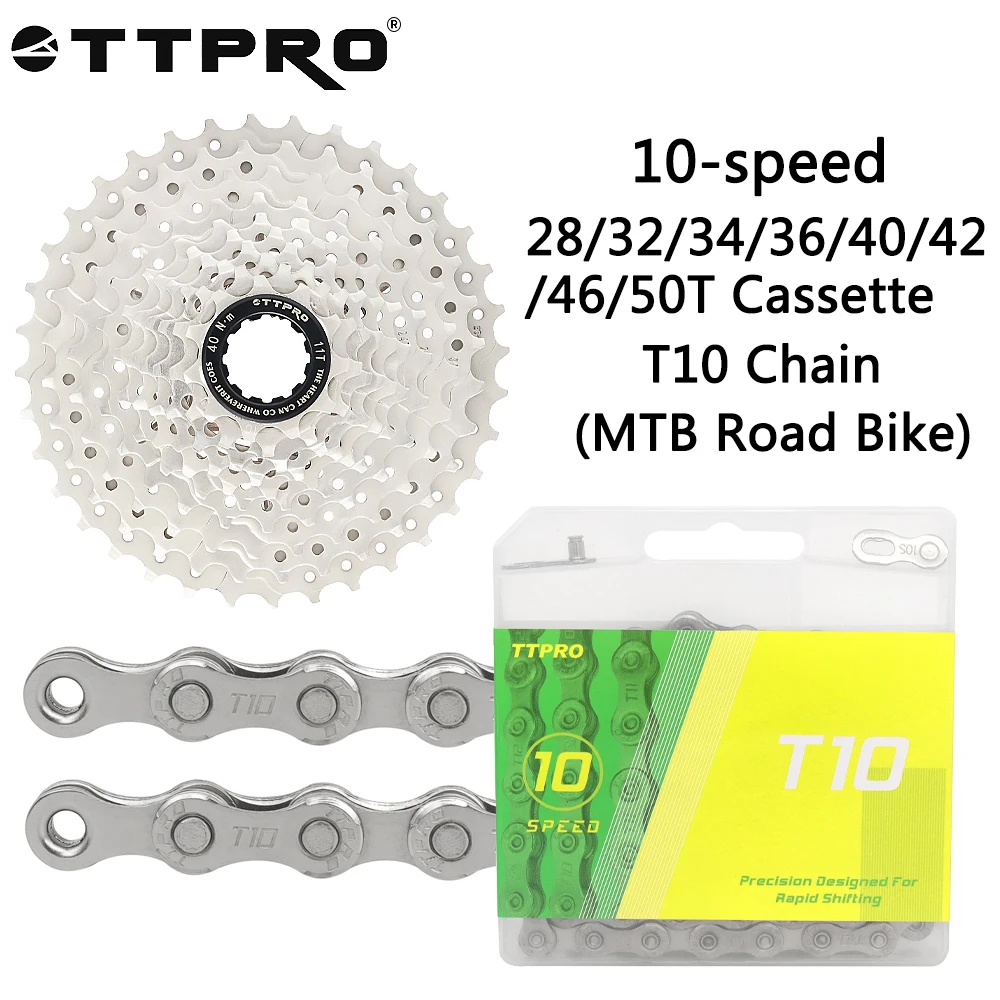 

TTPRO 10-скоростная кассета HG 11-28T/32T/36T/40T/42T/46T/50T велосипедная цепь свободного хода T10 для горного шоссейного велосипеда