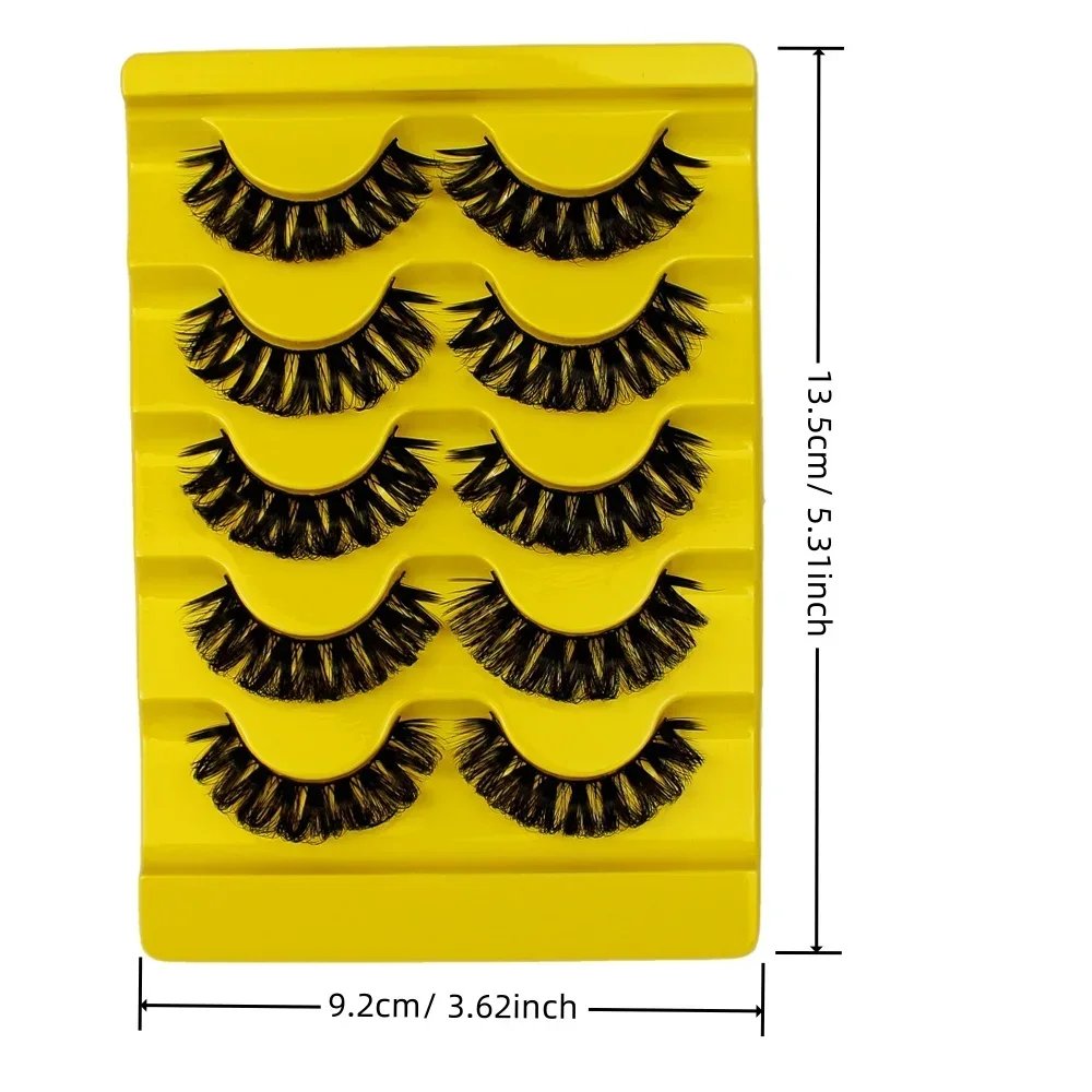 5 Pairs DD Curl Russian False Eyelashes 3D Faux Mink Eyelashes Reusable Fluffy False Lashes eyelashes extensions