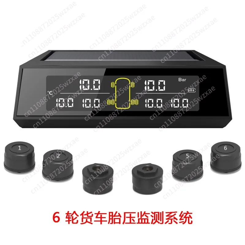 Solar wireless truck universal sensor tire pressure system 6 wheels built-in TPMS tire monitoring