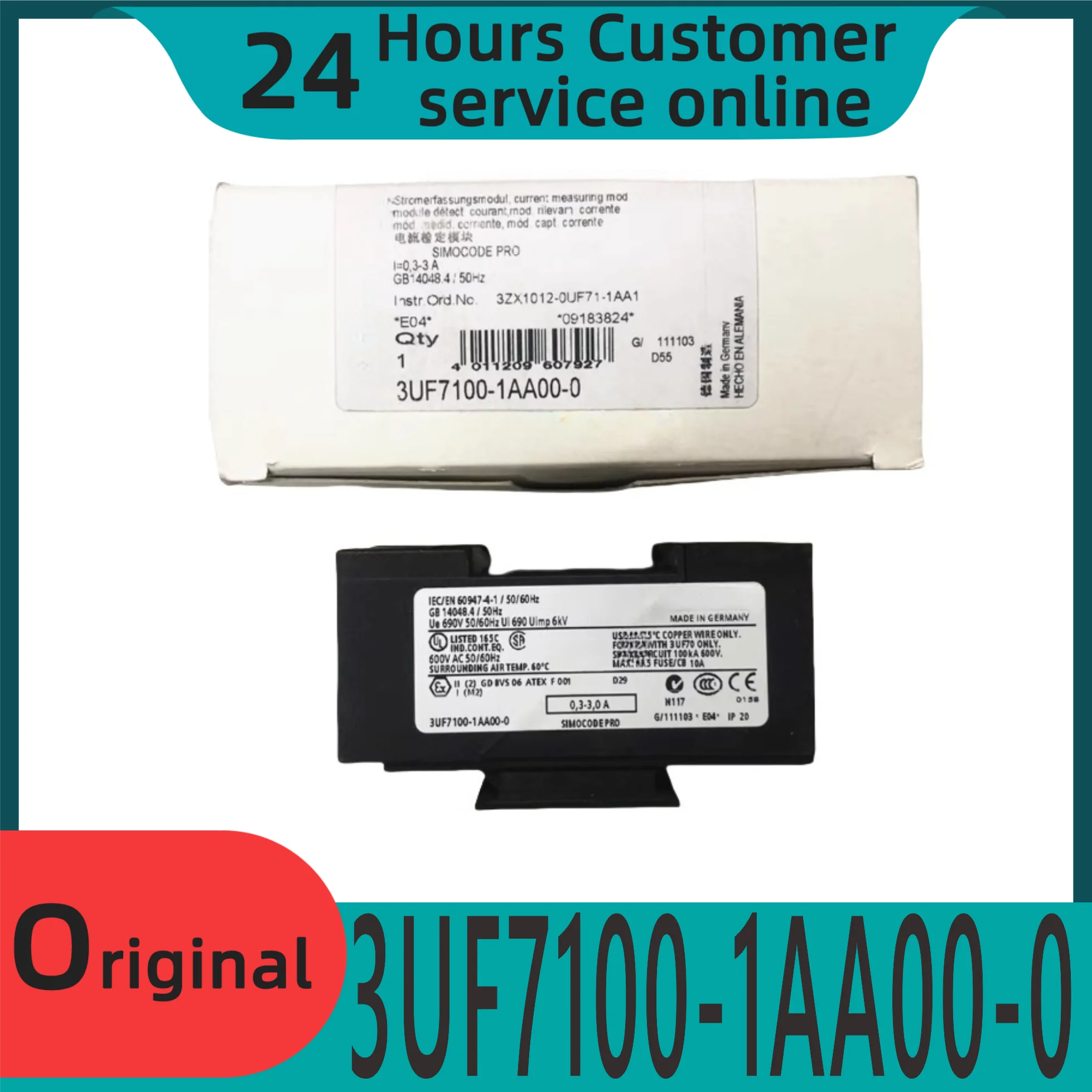 

Новый оригинальный модуль сбора тока 3UF7100-1AA00-0 регулирует ток на 0,3-3А