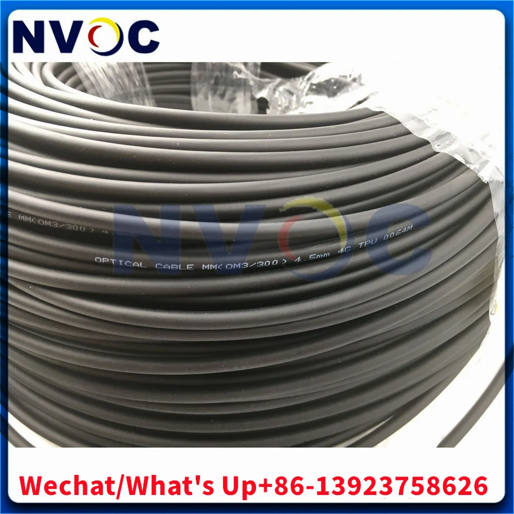 100M Multimode OM3-300 4C ODC Round(Male) to ODC Male Fiber Patch Cord Cab without Reel+2Pcs 4C ODC Square(F) to LC 1M Connector