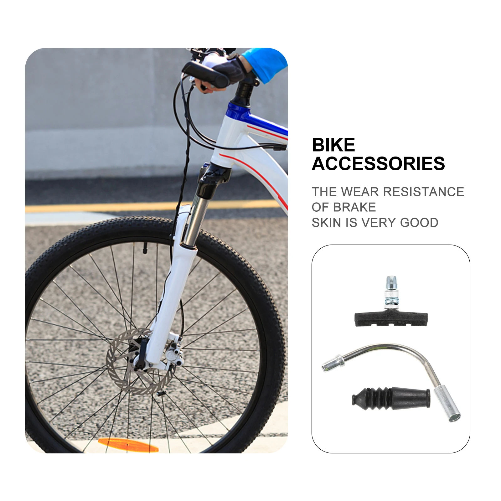 

16 Pcs Bike Brake Pads Set Aluminum Alloy Ends Stainless Steel Durable V Shape Clamp Road Pads Protective Cover