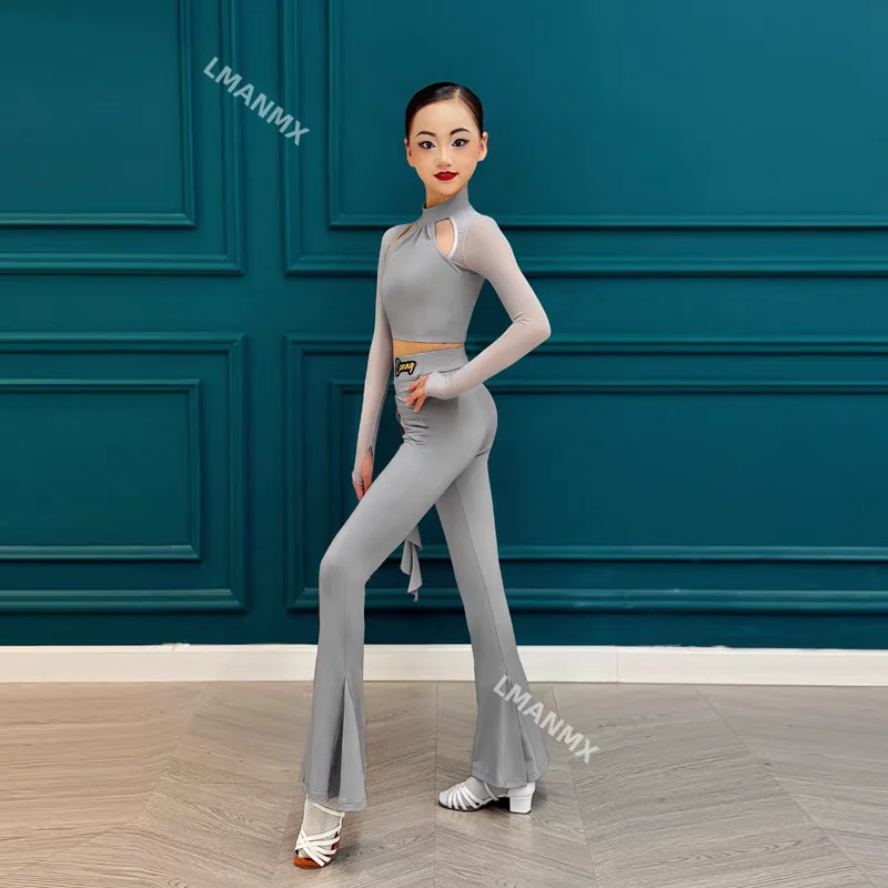 

Усовершенствованное платье для латинских танцев, платье для современных танцев, детский осенне-зимний новый комплект танцевальных брюк