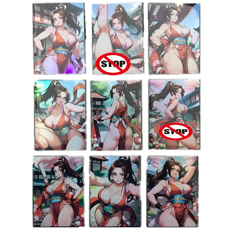 9Pcs/set Anime Game SNK Fighting Game King of Fighters Mai Shiranui Street Fighter ACG Sexy Nude Card Toy Gift Collection Card