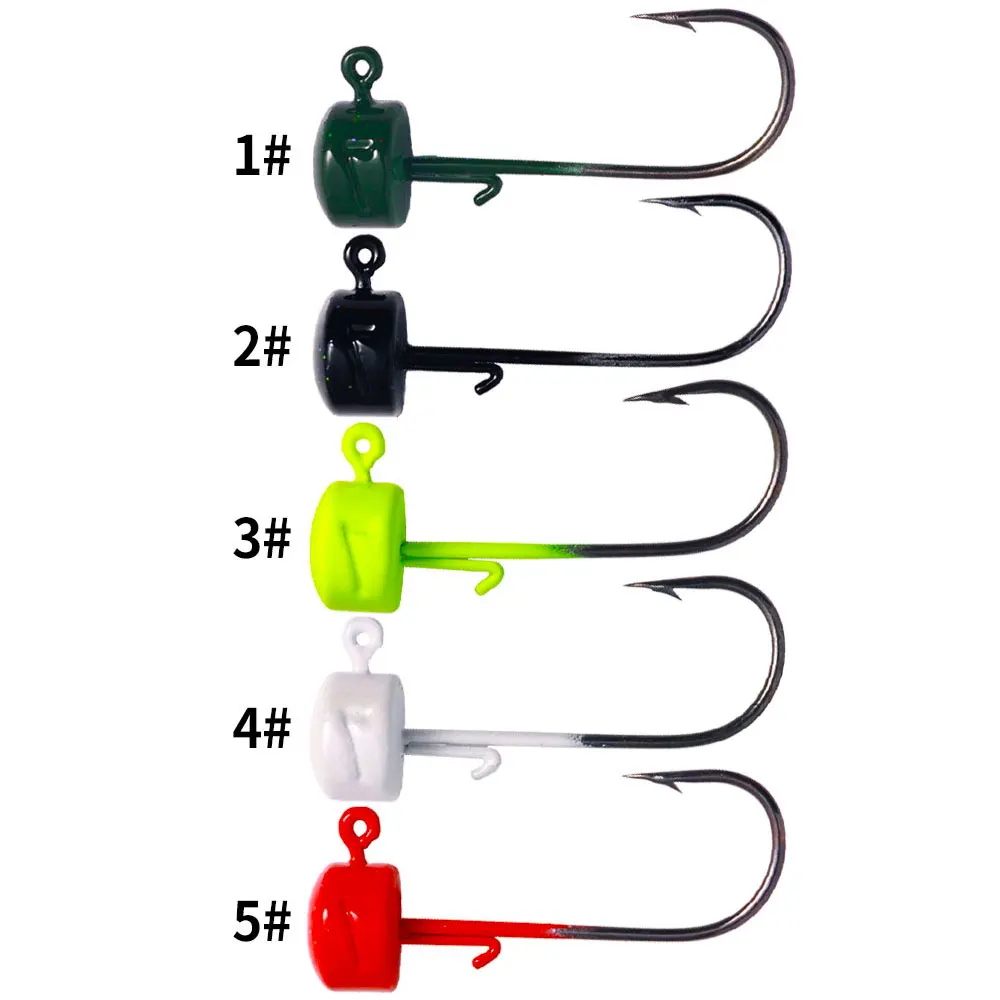 5pcs/lot Mushroom Jig Head Fishing Hook Weedless Fishing Ned Rig Bass Fishing Tackle 2.6g 3.4g 4.2g 7g