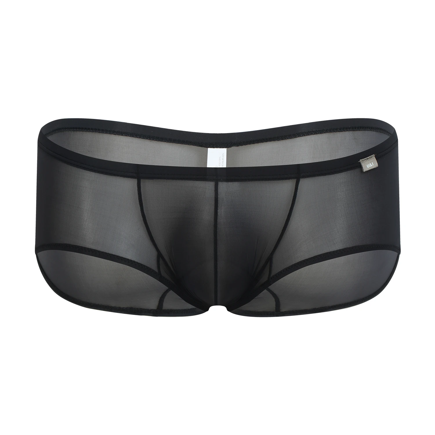 

U&I Trendy Men's Sexy Low Waist Transparent Flat Croaker Underwear Ultra Thin Cool Nylon Hip Lifting Breathable 3D Bag Flat Feet