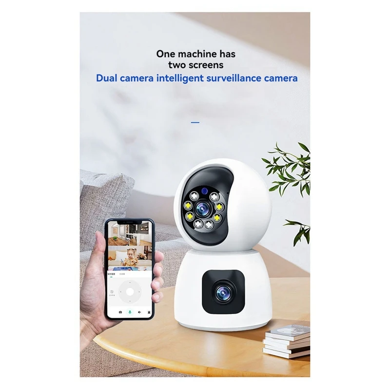 Telecamera a doppio obiettivo da 2 MP Baby Monitor Protezione di sicurezza Telecamera di sorveglianza Wifi domestica Telecamera videocitofono PTZ