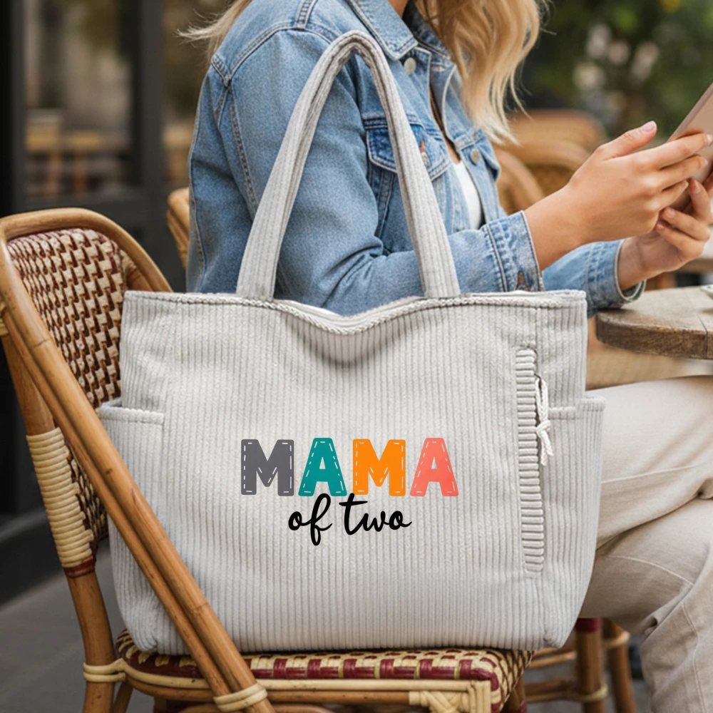 

Women's Corduroy Handbag Mama Tote Shoulder Bag Large, Mother's Day Birthday Christmas New Mom Baby Shower Gift Daily Commuting