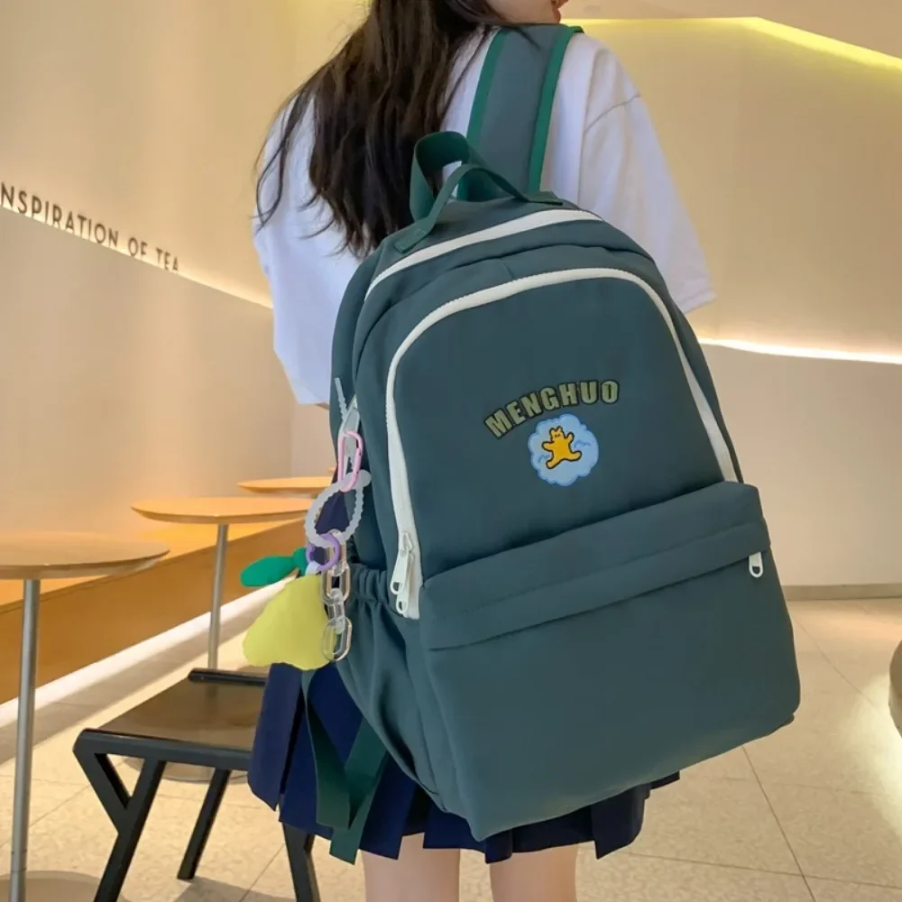 Mochila Kawaii bordada con oso para mujer, bolso escolar de alta capacidad, estilo Harajuku japonés, ideal para viaje, estudiantes universitarios