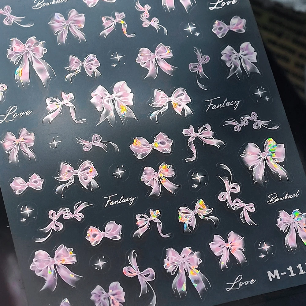 Chic Botanical Flower 5D Nail Art Sticker Nero Bianco Sheer Floral Gold Stamping Petalo in fiore Affascinante adesivo per manicure