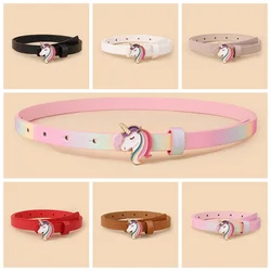 European Cute Simple Fashion Design Oil Dropping Unicorn Pony Buckle Thin Belt for Boys and Girls Universal for Kids