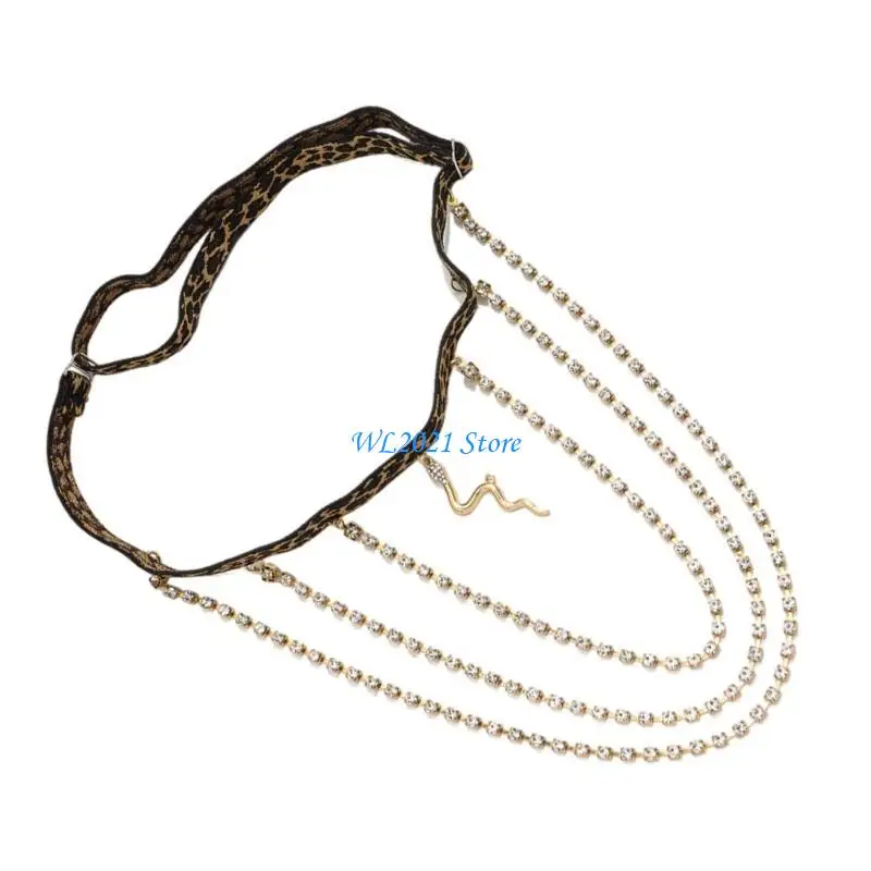 سلسلة رباط نسائية G5GC سلسلة مرنة للساق سلسلة فخذ النمر الرائعة مع سحر الأفعى #2