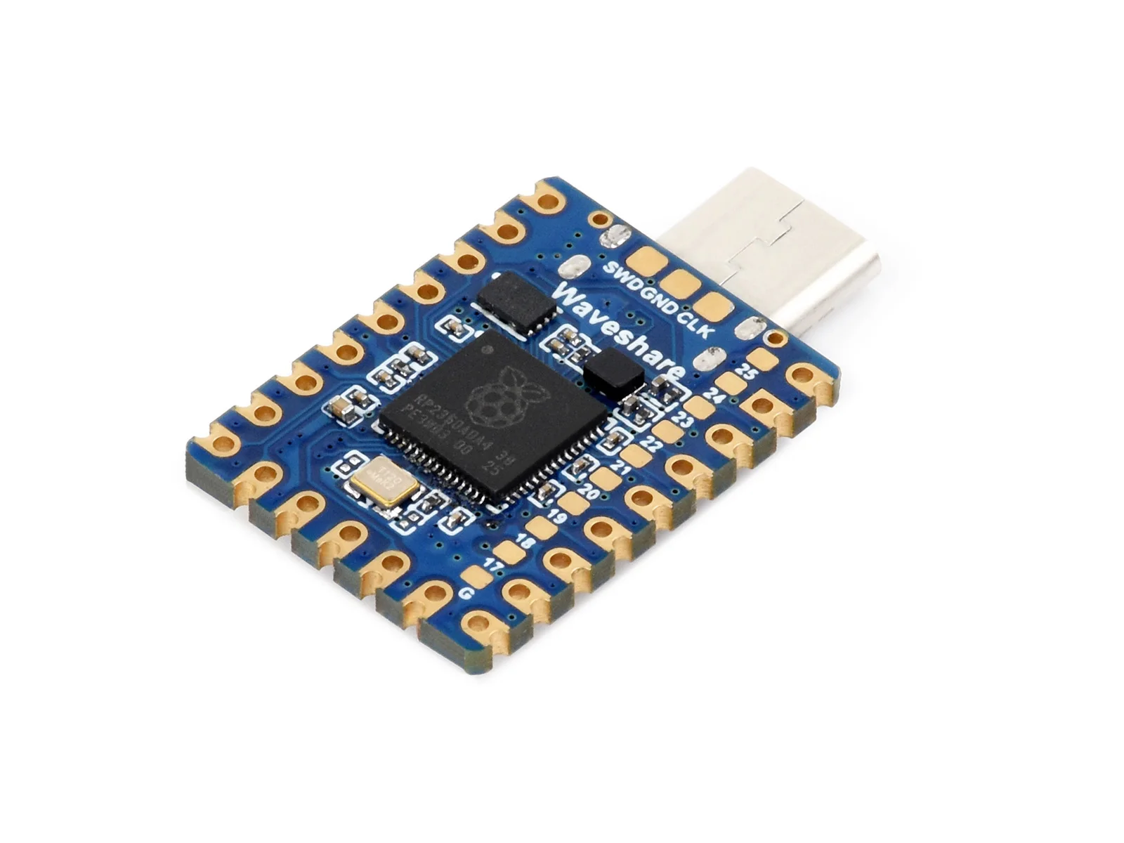 Waveshare RP2350-Zero-CM Mini Development Board, Dual-core And Dual-architecture, Onboard Type-C Male Port, Castellated Module image 3