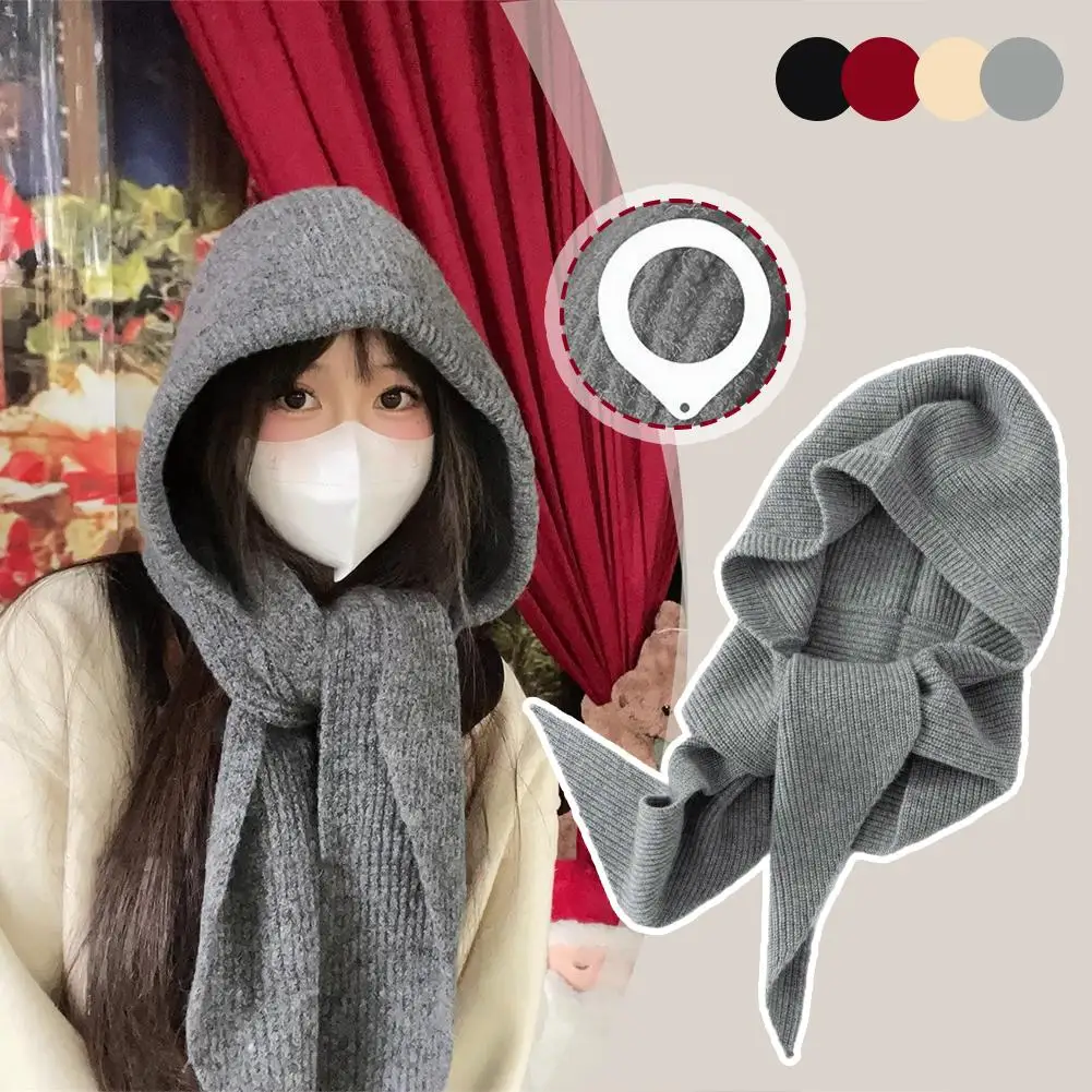 أزياء المرأة الحمراء بالاكلافا قبعة وشاح متكامل محبوك قبعة تدفئة المألوف الخريف الشتاء الحرارية الرقبة أدفأ قبعة الكرة كاب #3