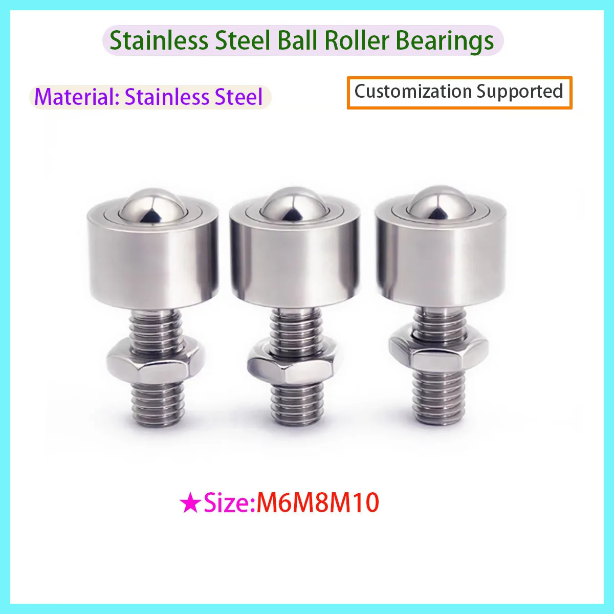 

Steel Ball Roller Eye Ball Bearing Stainless Steel Universal Ball Swivel Caster for Conveyor Transmission