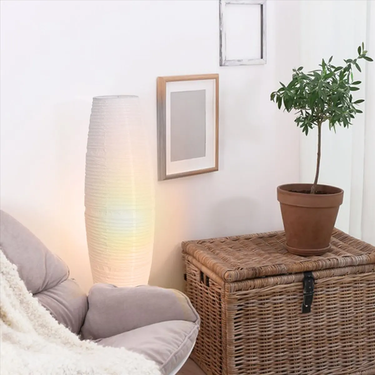 ABFS Rice Paper Floor Lamp Tall Lamp Lights Living Room Decor Special Paper Stand Lights Beside Lamp Only Lampshade
