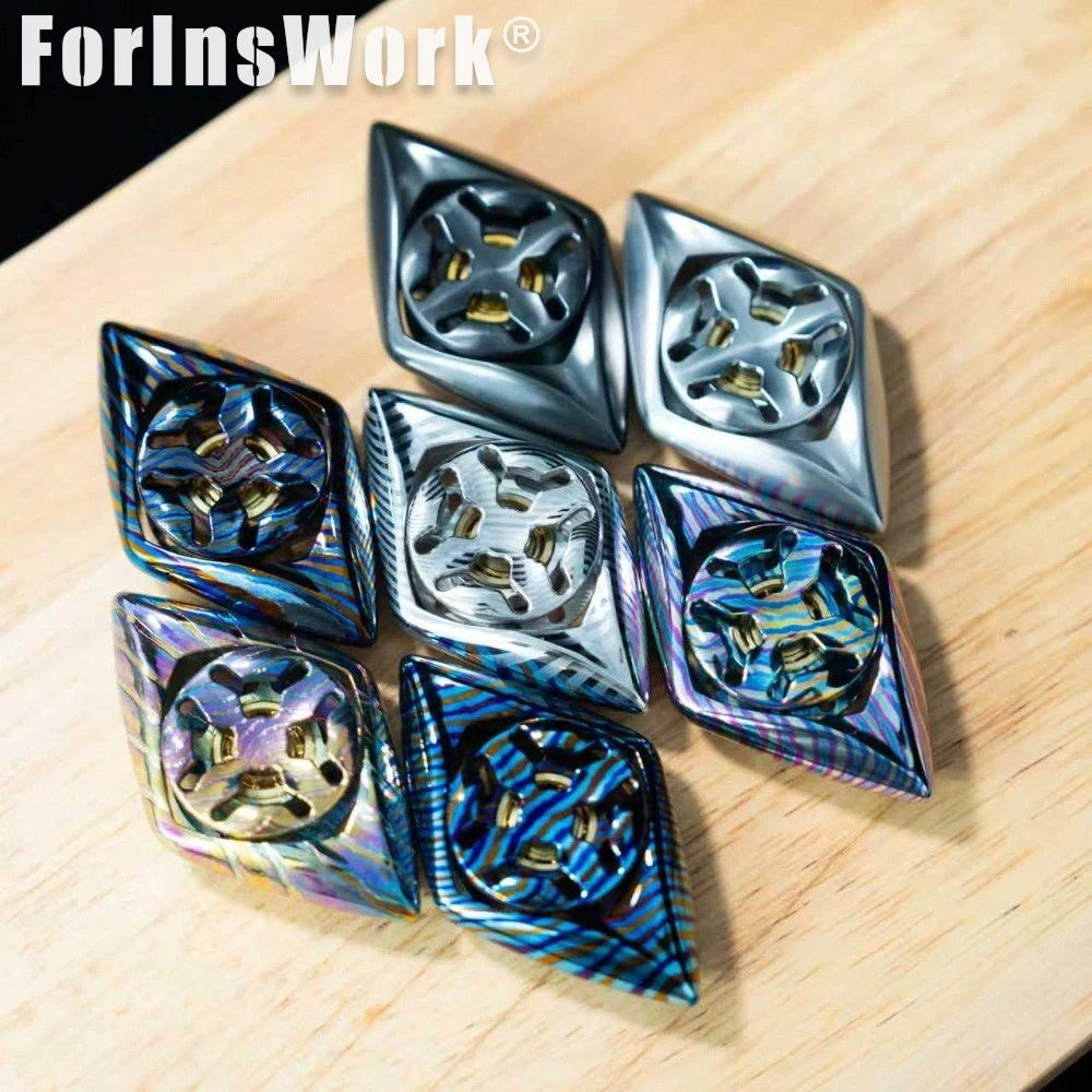 DB EDC Timascus dubbellaagse fidget-spinner voor lage temperaturen - EDC-speelgoed met stressverlichting van premium materiaal |   Soepel handgevoel