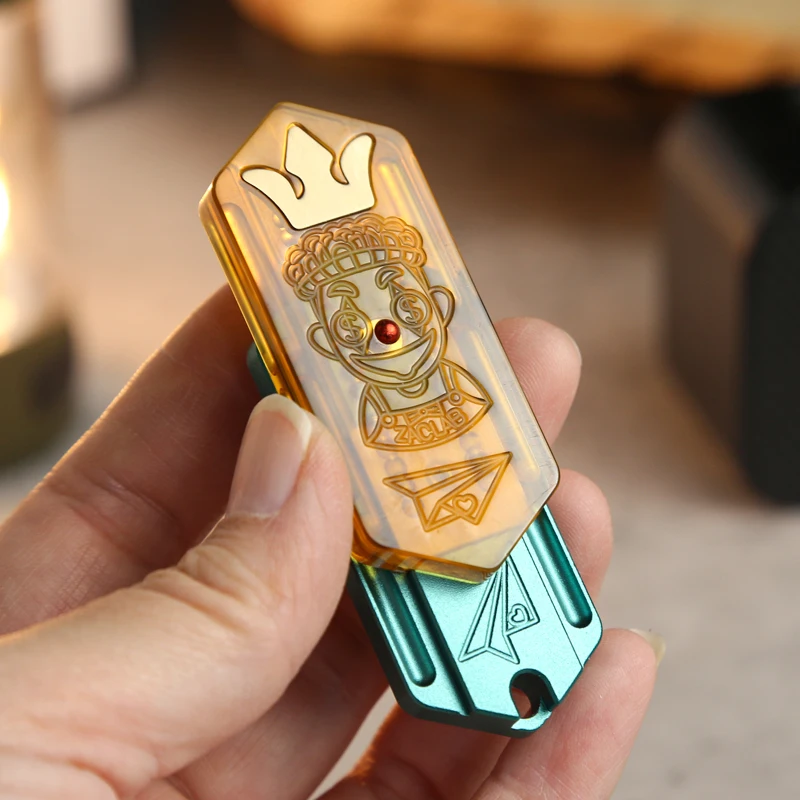 Klein vliegtuig PEI messing patch EDC fidget slider verlichten angst glijden speelgoed ADHD fidget speelgoed machines slider push fidget speelgoed