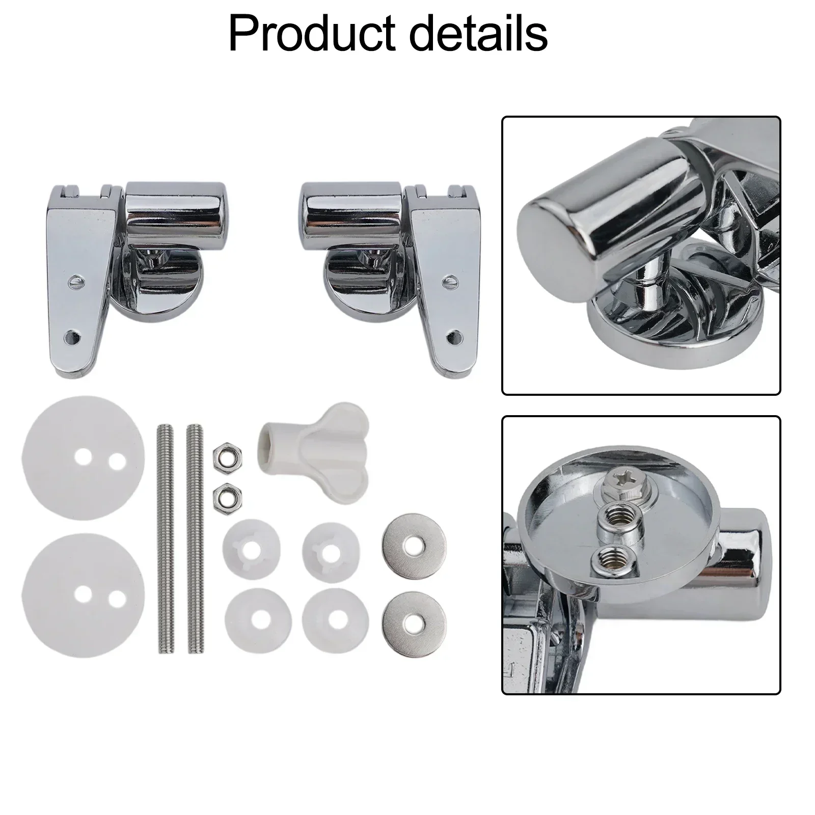 1set Chrome Toilet Base Soft Close Toilet Lid Hinge Replacement Fittings Hinge Soft Release Quick Toilet Cover Accessories