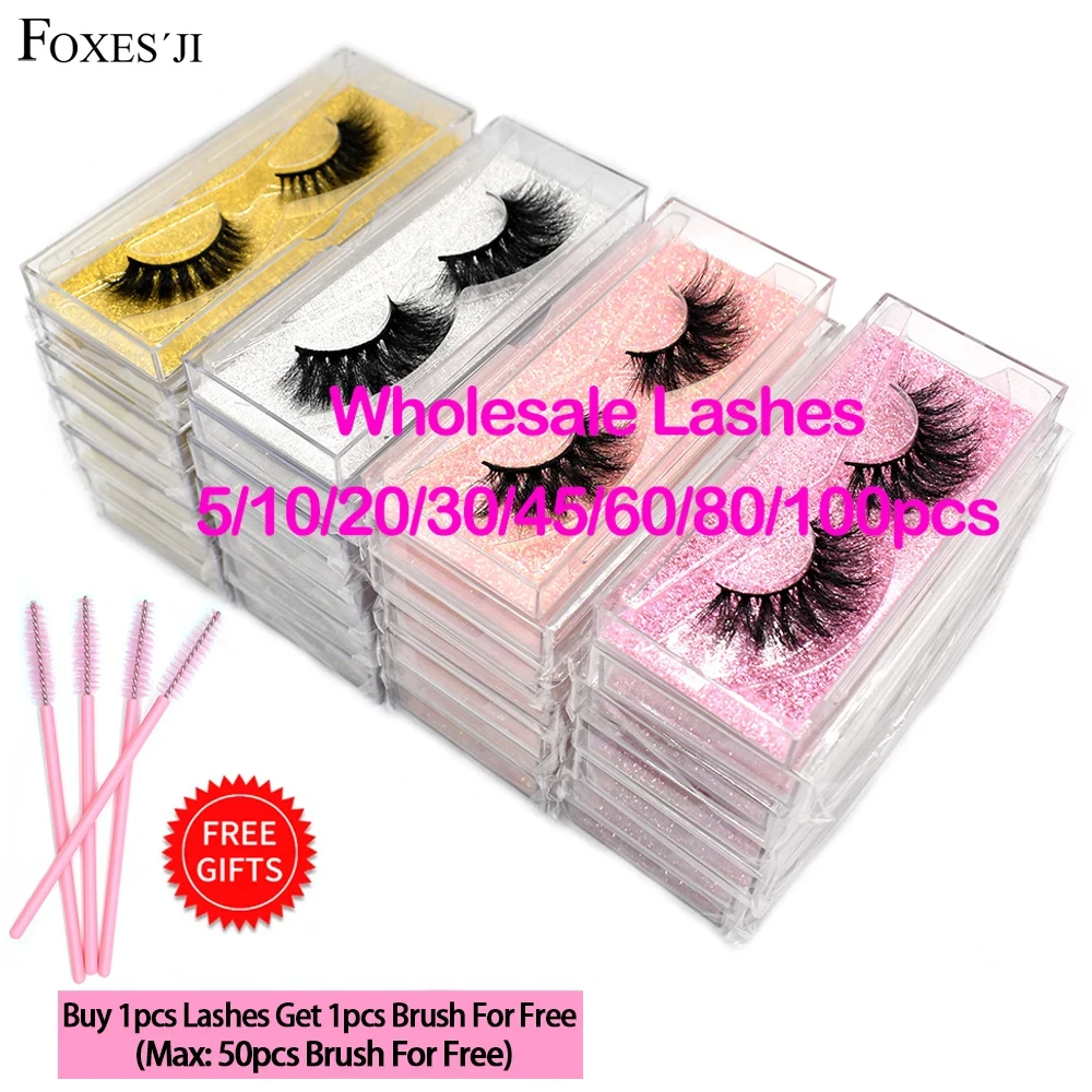 Wholesale Items Eyelashes 5/10/20/30/45/60/80/100pcs Mink Lashes Dramatic Fluffy Cross Reusable Full Lashes Mink False Eyelashes