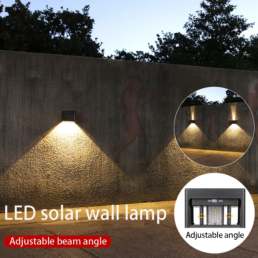 LED Solar Wand leuchte Lithium Batterie 3,7 V 1200ma IP65 wasserdicht im Freien modernen Minimalismus Stil Lampe Veranda Garten leuchten