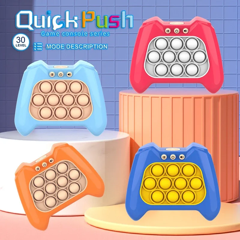 

Electronic Toy Quick Push Bubble Fidget Game Handle Toys Boys Girls Anti-Stress Toys with LED Game Machine Relieve Stress Toy
