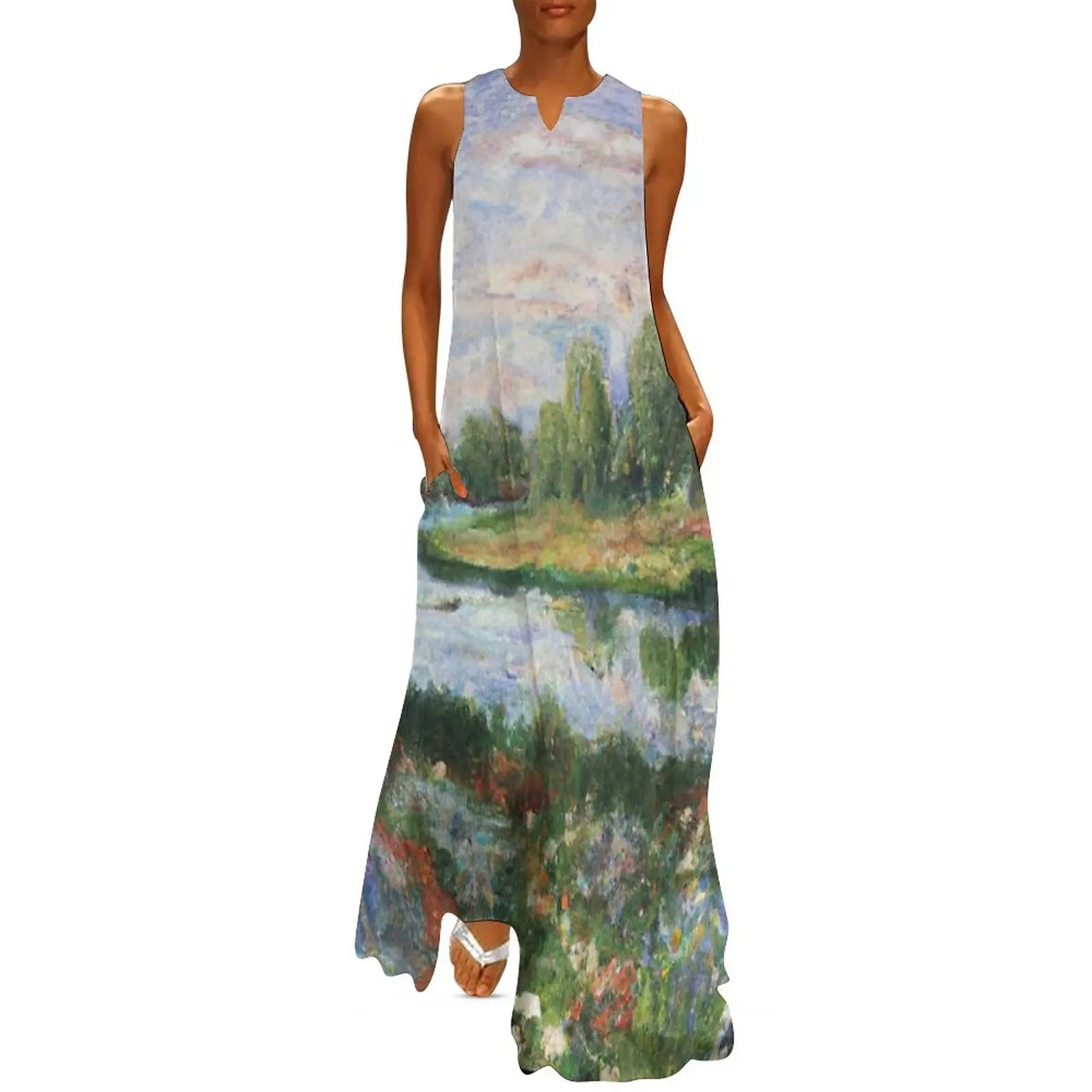 

Landscape Oil Painting Long Dress Female dress women's evening dress 2025 summer korean women