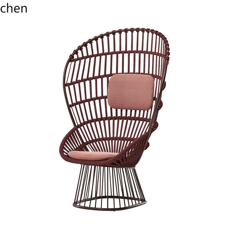 ZML Outdoor Rattan Sofa Leisure Villa Waterproof Coffee Table Single Outdoor Courtyard Terrace Chair