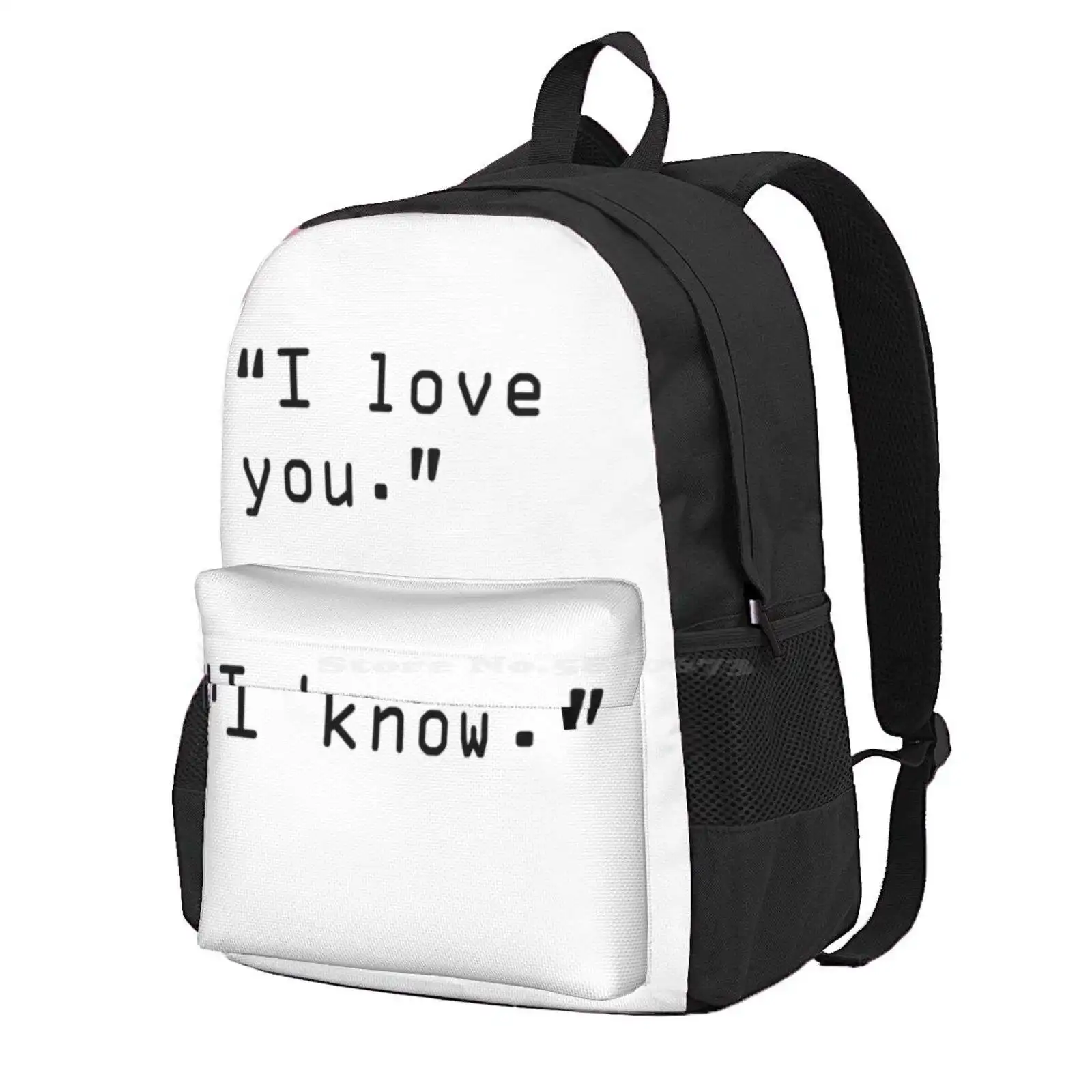 

"I Love You" "I Know" Hot Sale Schoolbag Backpack Fashion Bags Han Solo Princess Leia Harrison