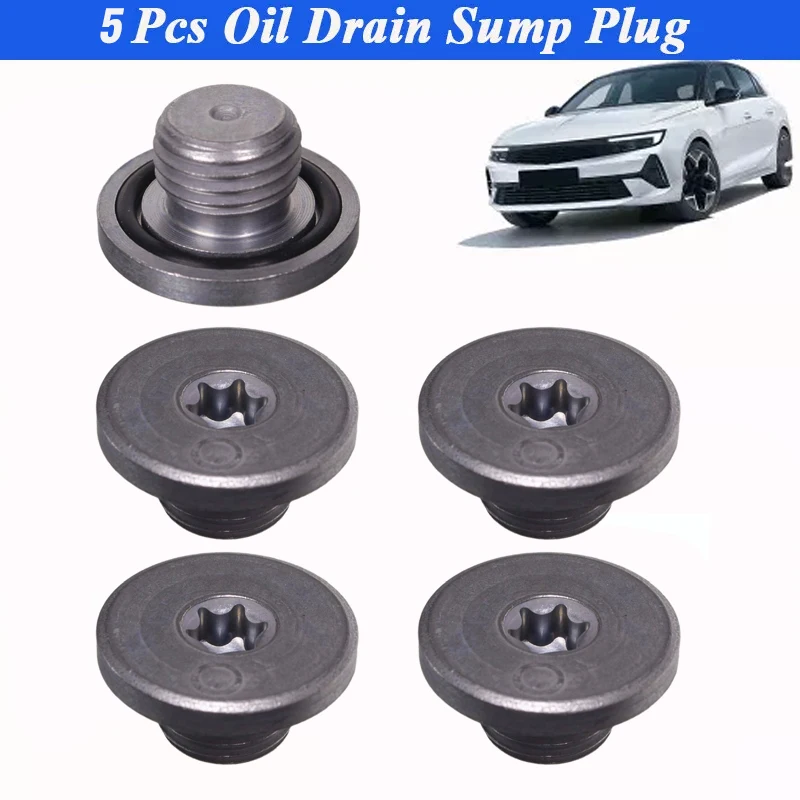 5Pcs Engine Oil Pan Drain Sump Plug Screw Bolt Steel M14 X 1.5 for Vauxhall Astra J H CORSA B C Car Maintenance Tool