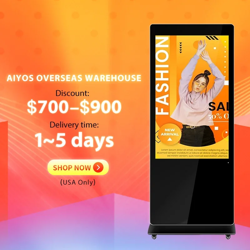 43 Inch Floor Standing Digital Signage And Display Totem LCD Touch Screen Kiosk Indoor Advertising Display Player Equipment