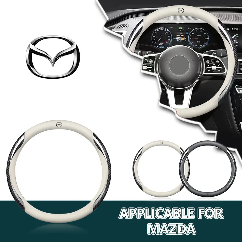 

Модный автомобильный замшевый кожаный чехол на руль из углеродного волокна для Mazda 3 5 6 CX-3 CX-4 CX-5 CX-7 CX-9 Axela 6 RX8 7 MX3 MX5