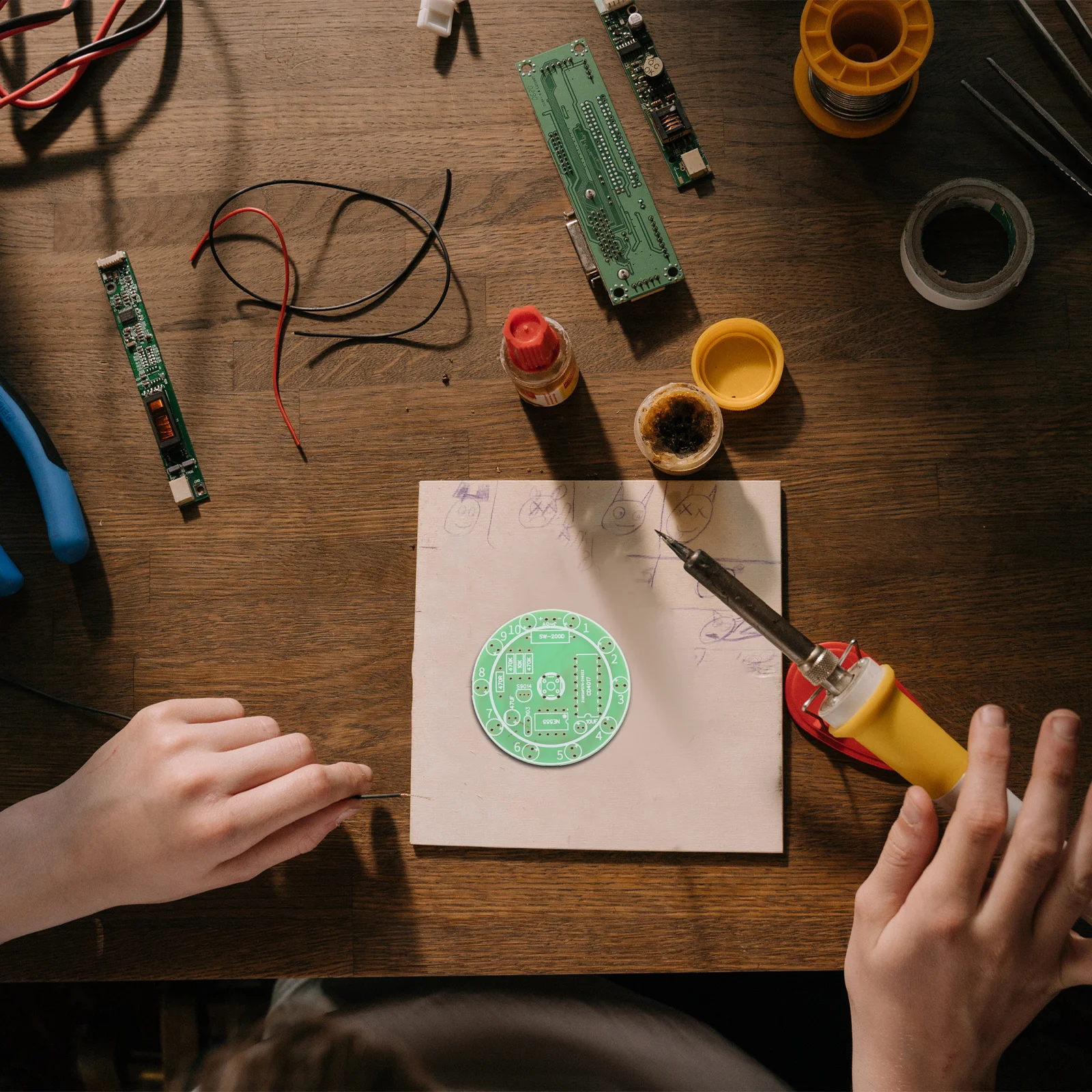 

4Sets Electronics Soldering Practice Kit - Reusable Soldering Training Board for Adults - Learning Kit for Beginners in