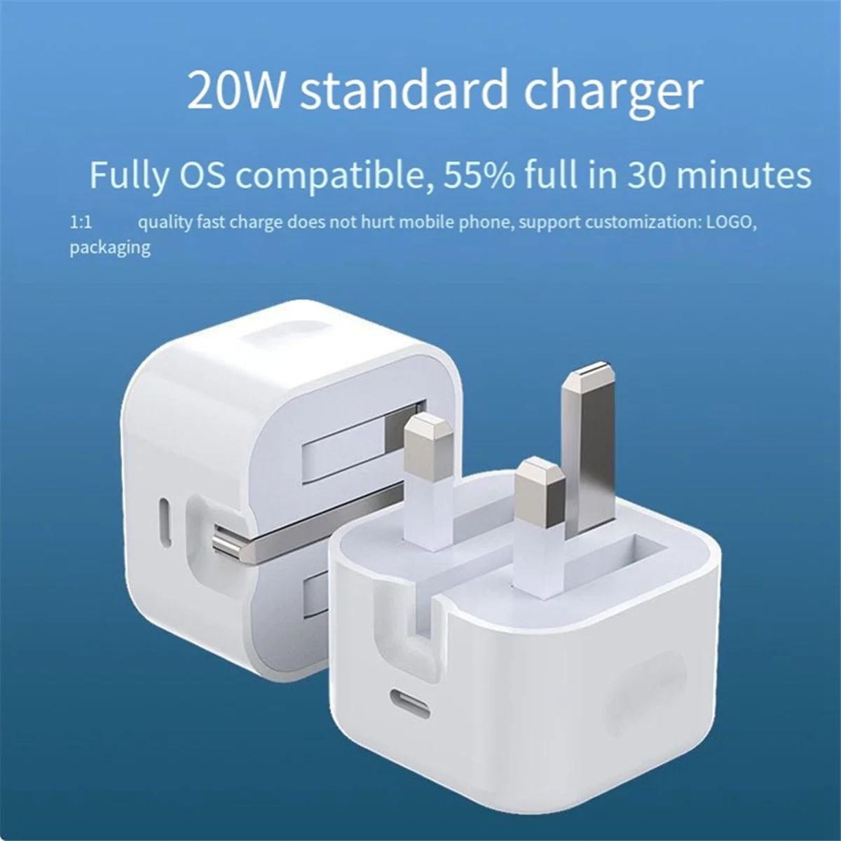 AB01 شاحن سريع قابل للطي PD 20 واط QC3.0 نوع C محول الشحن السريع المملكة المتحدة نوع C محول الطاقة ل 15 14 13 12 برو ماكس المملكة المتحدة التوصيل #6