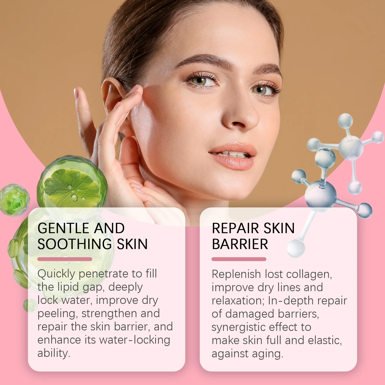 5% Hydrolyzed Collagen Multi Balm Hydrating Repairing Stick For Lips Cheeks Cuticles Moisturizing All-In-One Pink Skin Care Balm