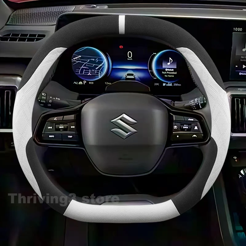 

Suede Warm Car Steering Wheel Cover For ALL New Suzuki e-VITARA 2025 Heating Winter Warm Auto Accessories