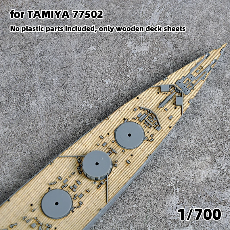 Modell-Upgrade-Teile, lasergeschnittene Holzdeckplatte mit selbstklebender Ankerkette für Tamiya 77504 77502 HMS Nelson & Rodney 1/700 – Detail 1