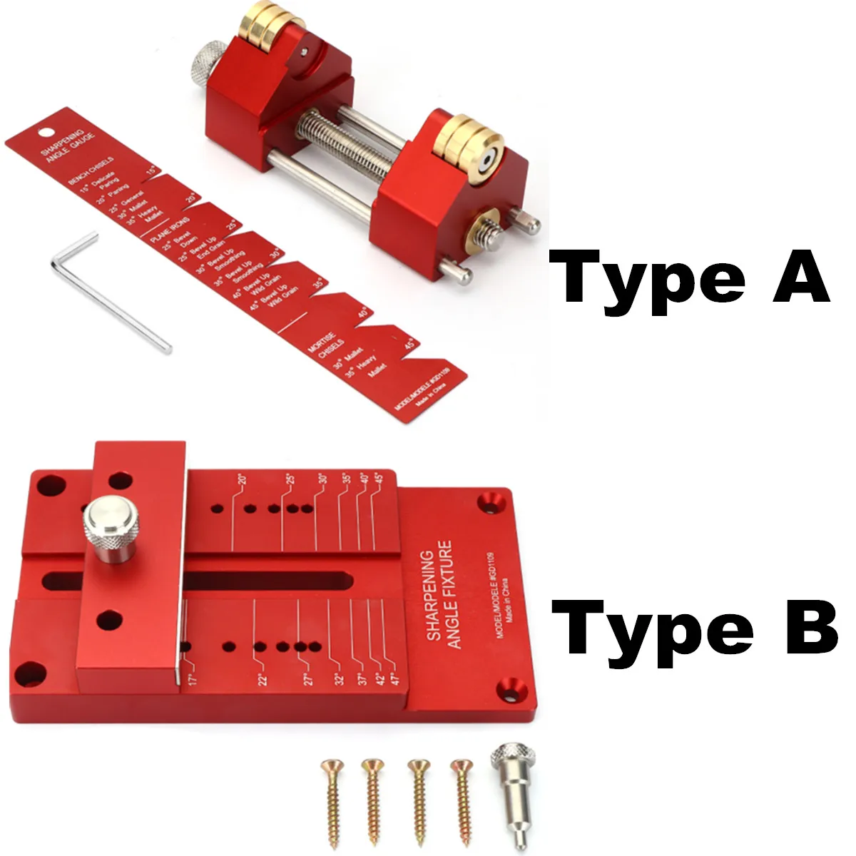 GD1109 Sharpening System Honing Guide for Woodworking Chisel Two Types Sharpening Holder Angle Fixture Angle Gauge by Mohoo