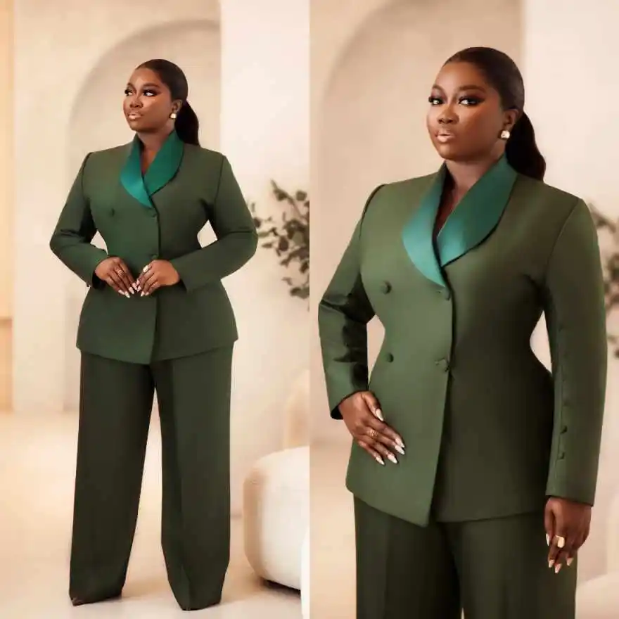 Customized Plus Size Women Blazer Sets Slim Fit Girls Graduation Ceremony Prom Evening Guest Formal Wear 2 Pieces