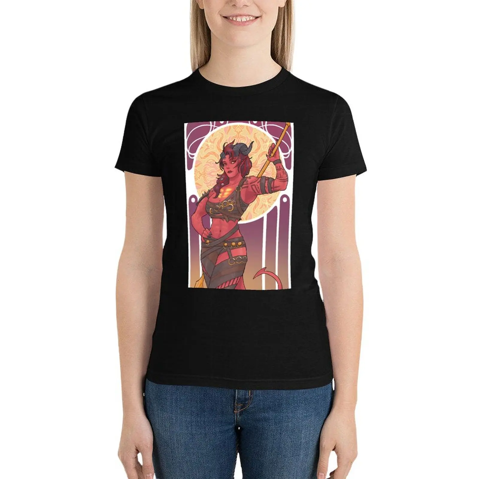 Karlach bester Begleiter in Baldurgate3 T-Shirt Tier druck ästhetische Kleidung Rohlinge weibliche schlichte T-Shirts für Frauen