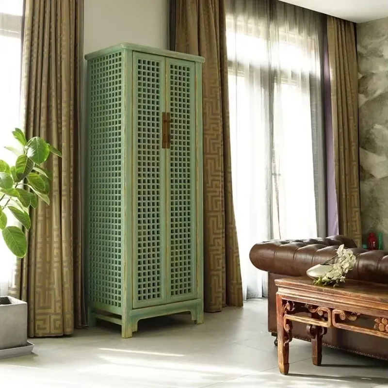 

Винный шкаф TAO из массива дерева с эффектом состаривания, 2-дверный, с золотой фольгой внутри, в стиле антиквариат, для ванной комнаты