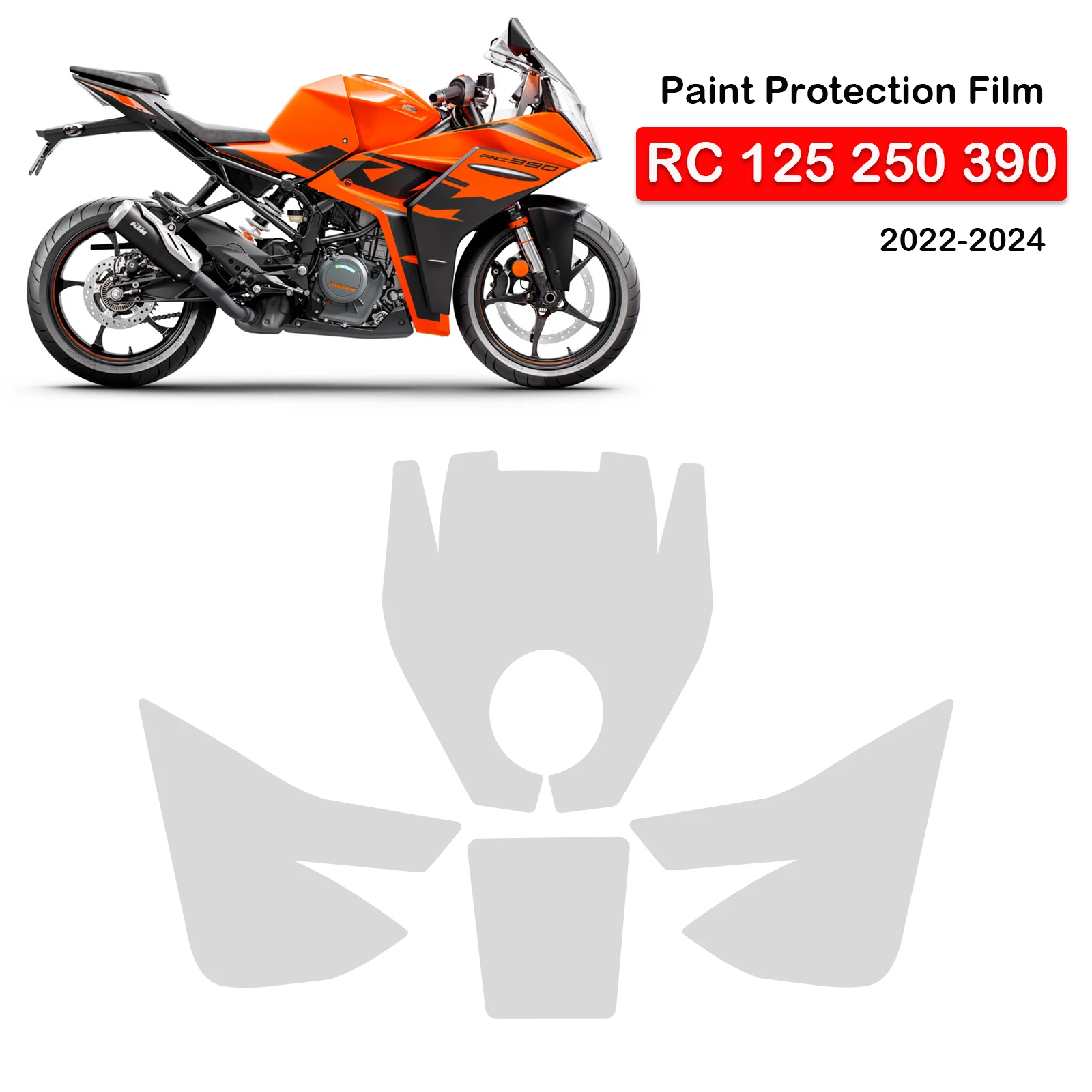 RC 125 RC 390 PPF Motorcycle Paint Protection Film For KTM RC 250 TPU Fairing Protection Real TPU Material Parts 2022-2024