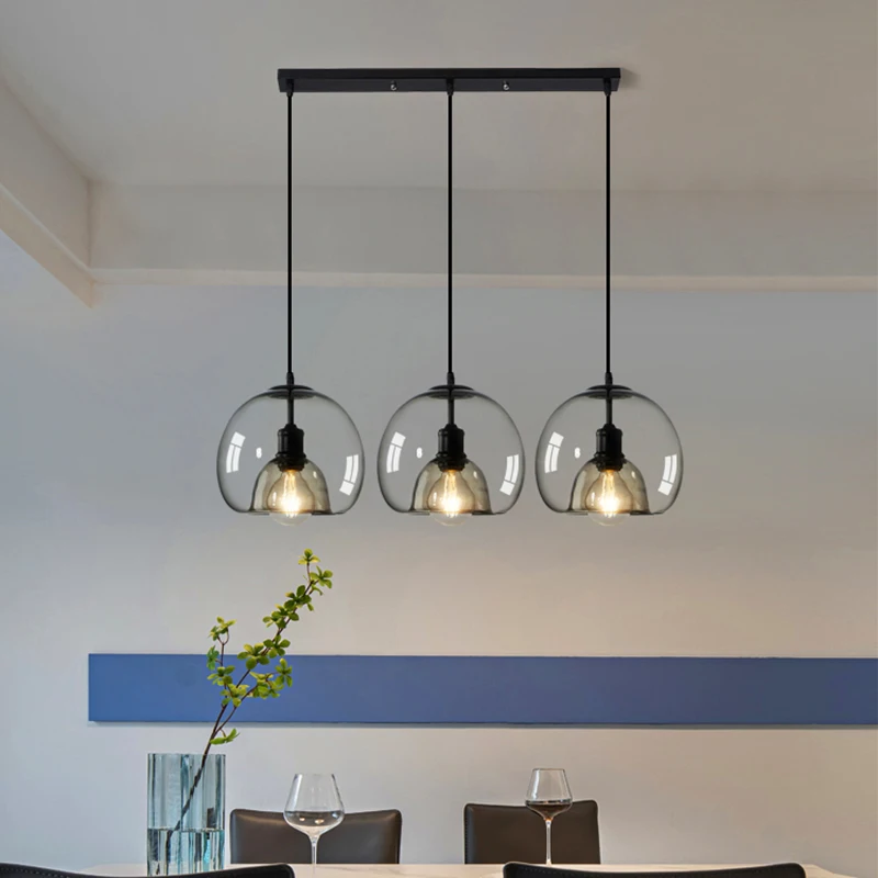 Lampe LED Suspendue en Verre au Design Moderne, Luminaire Décoratif d'Nik, Idéal pour une Salle à Manger, une Cuisine, un Restaurant ou un Bar