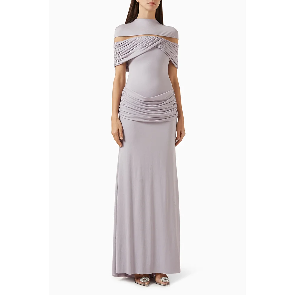 

Simple Evening Dress High Collar Short Sleeves Mermaid Evening Gowns Ankle Length Formal Occasion Prom Dresses Customized 2026