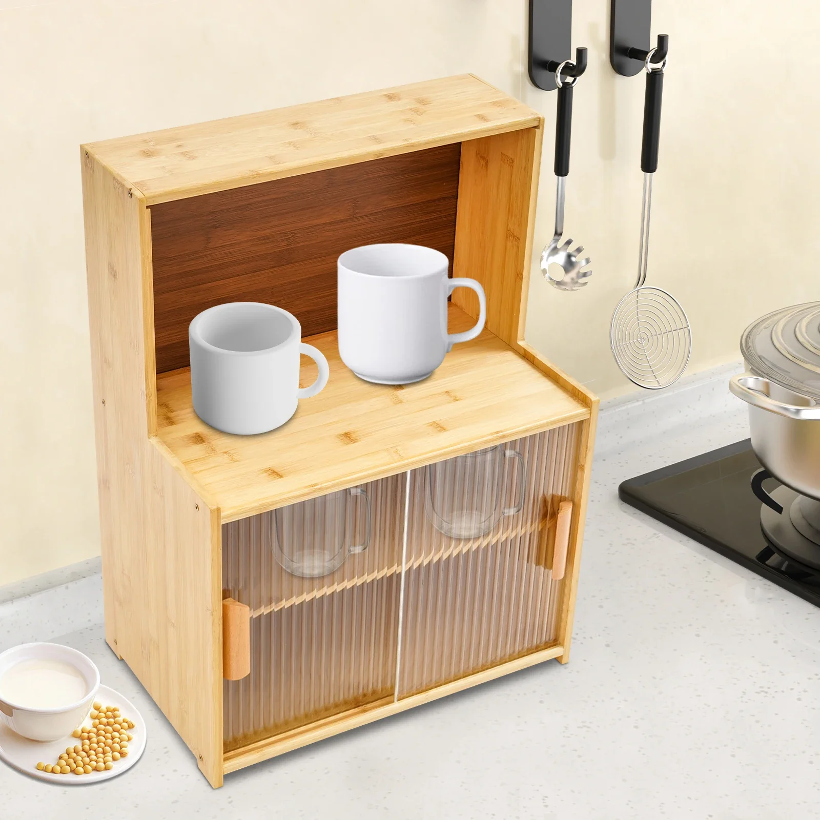

Storage Cabinet, Kitchen Storage Cabinet, Kitchen Cabinet with Sliding Doors