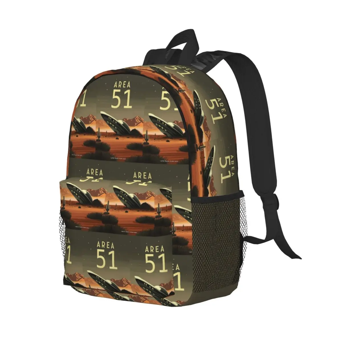 Roswell, New Mexico Desert Area 51 Poster Backpack Student Boys Girls BookBag Men Women School Bag Computer Shoulder Bags