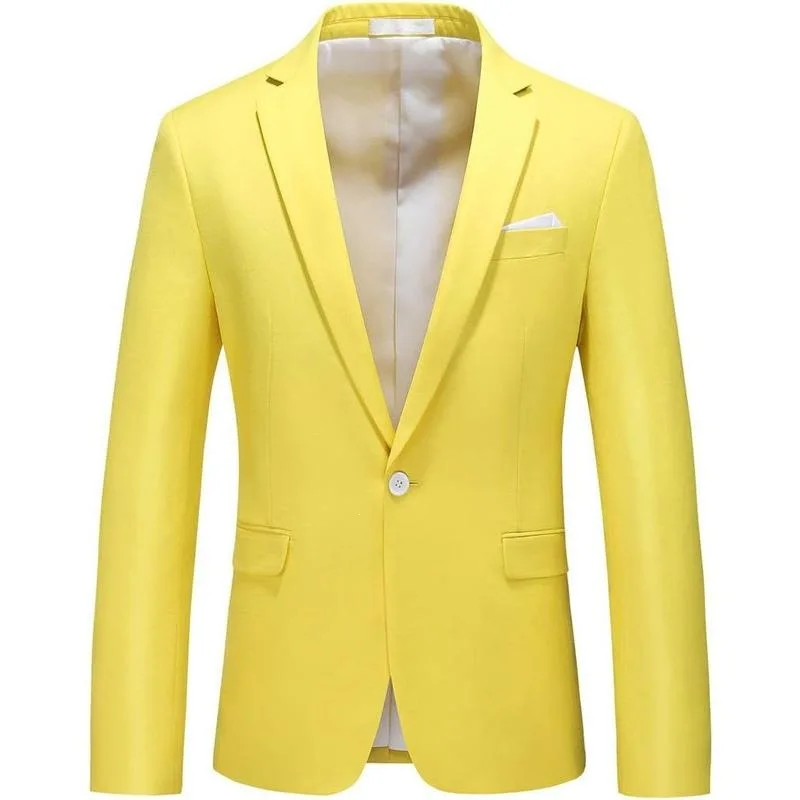 

Men's Single Button Special Wide Fit Double Slit Autumn Season Fashion No Brand Registered Trademark No Button