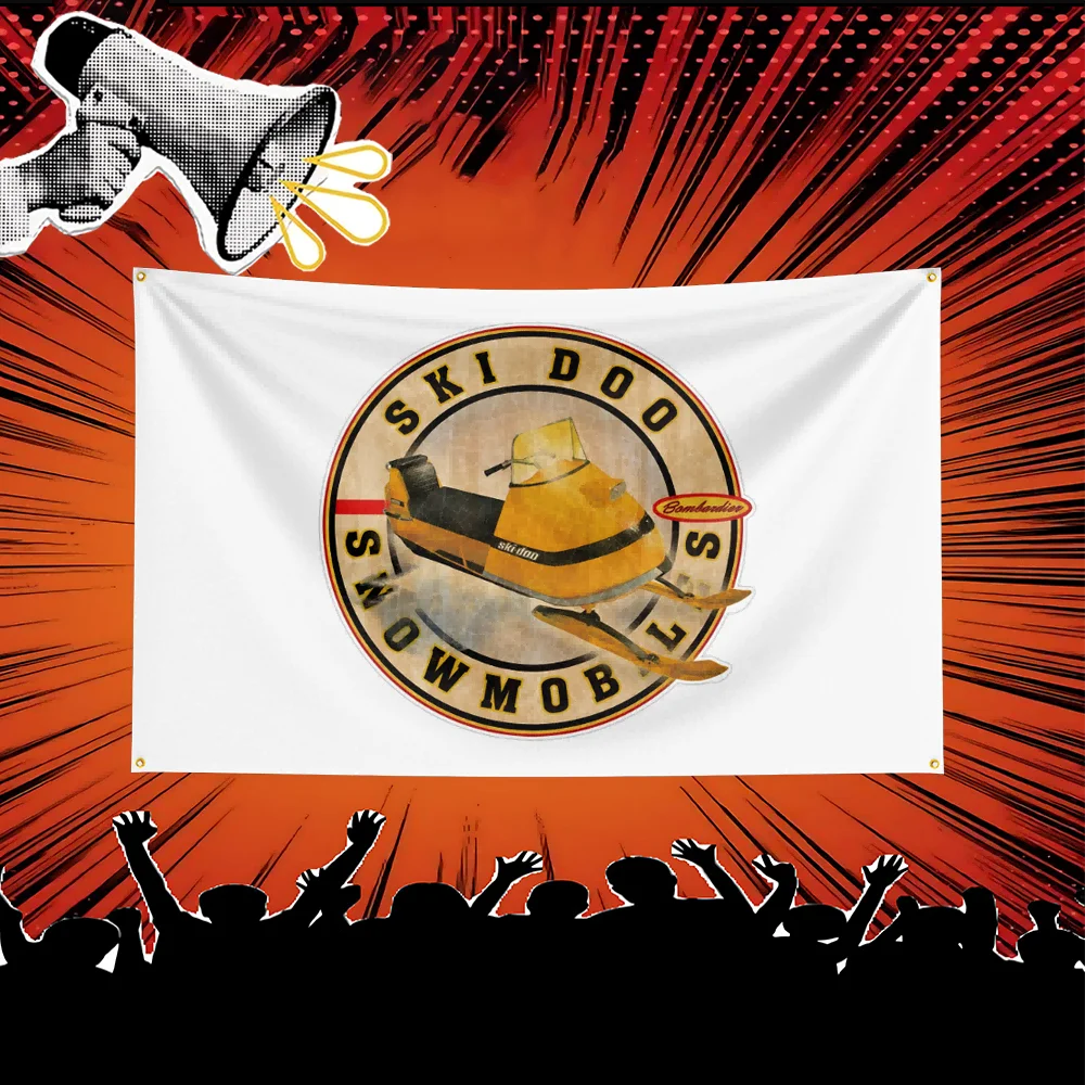 BRP SKI DOO Motorcycle Flag 3x5 FT Polyester Banner For Garage Man Cave Wall Decor Biker Gift