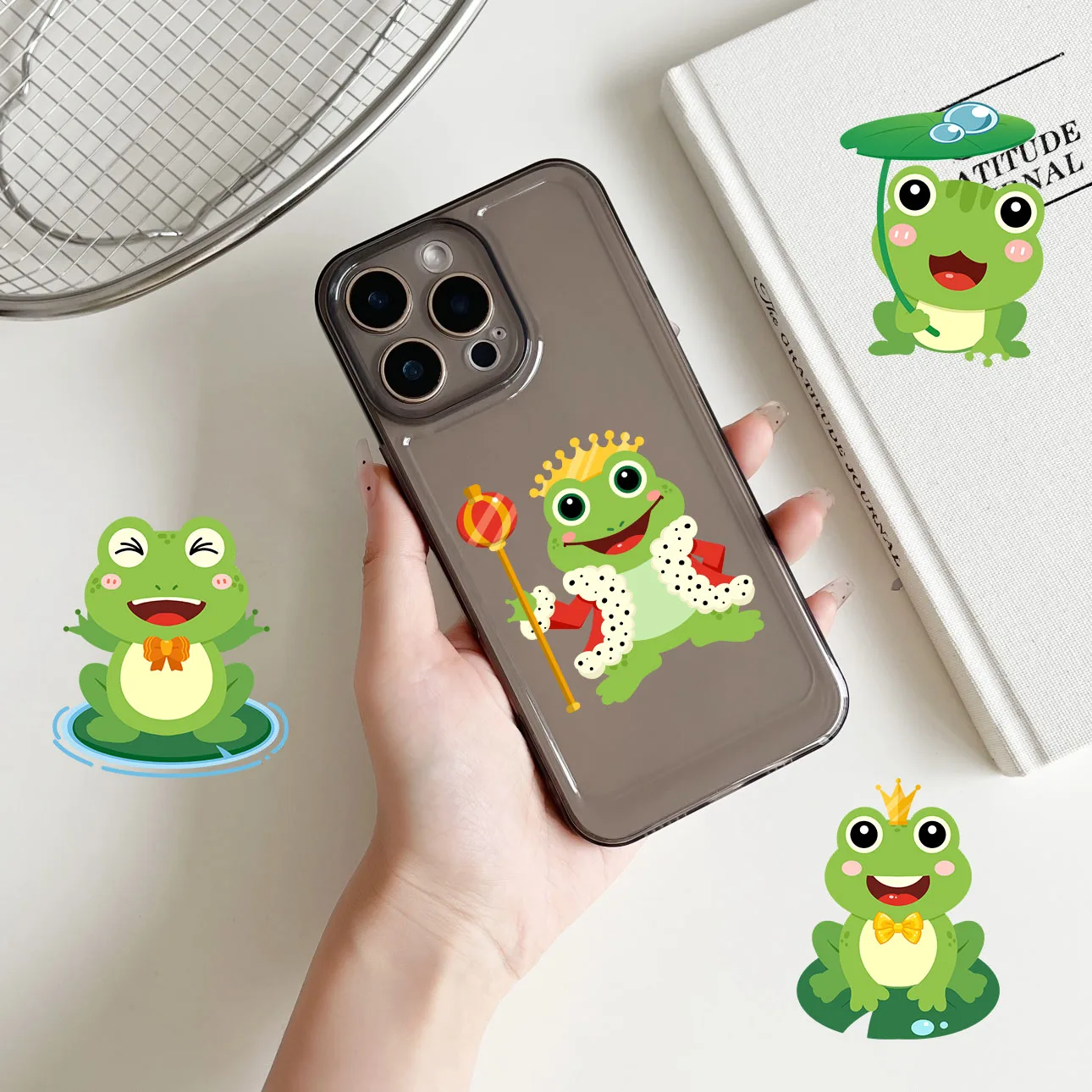 8 pçs dos desenhos animados sapo graffiti adesivos colagem série caso de telefone bagagem diy notebook adesivos à prova dwaterproof água