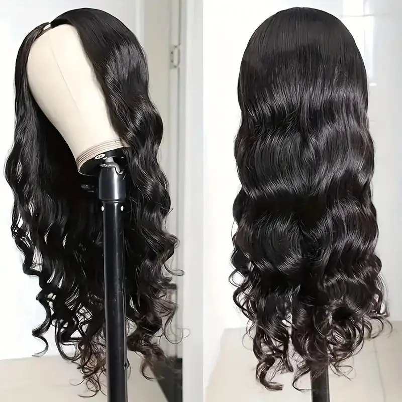 Peruca dianteira do laço da onda do corpo preto natural para mulheres, cabelo humano pré arrancado glueless, densidade 180, 13x4 HD, 38 ", 13x6